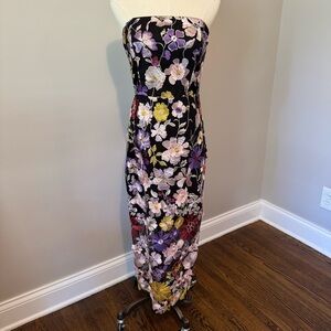 Milly Floral Strapless Dress